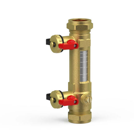 28mm Compression DZR Fill & Flush Valve with Flow Meter