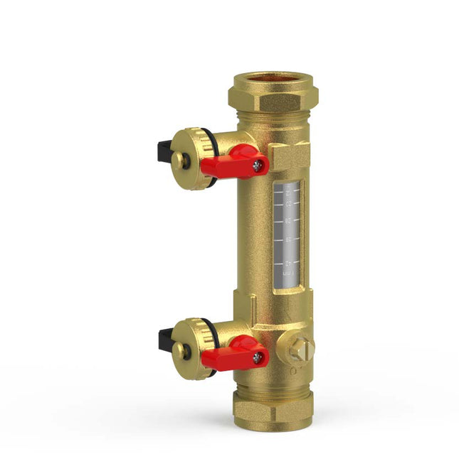 28mm Compression DZR Fill & Flush Valve with Flow Meter