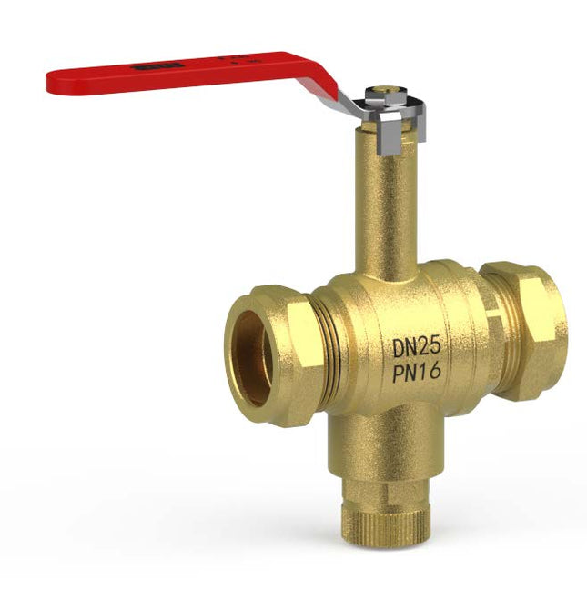 28mm DZR Brass High Stem Lever Ball Valve With Integrated Magnetic Debris Filter