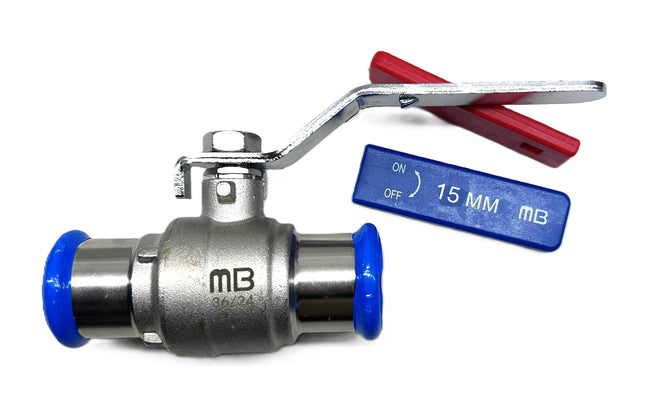 15MM MB PRESSFIT WATER LEVER BALL VALVE